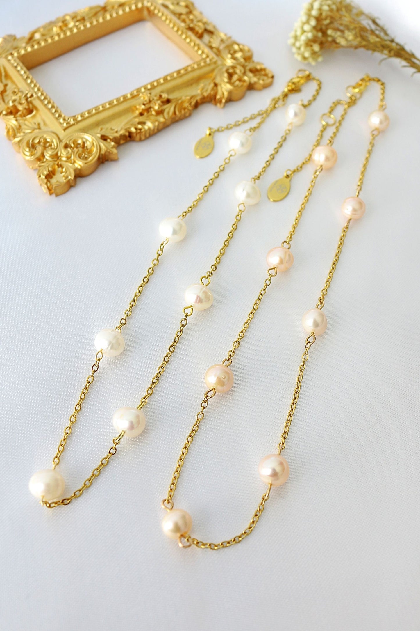 24K Baroque Freshwater Pearls Chain Choker