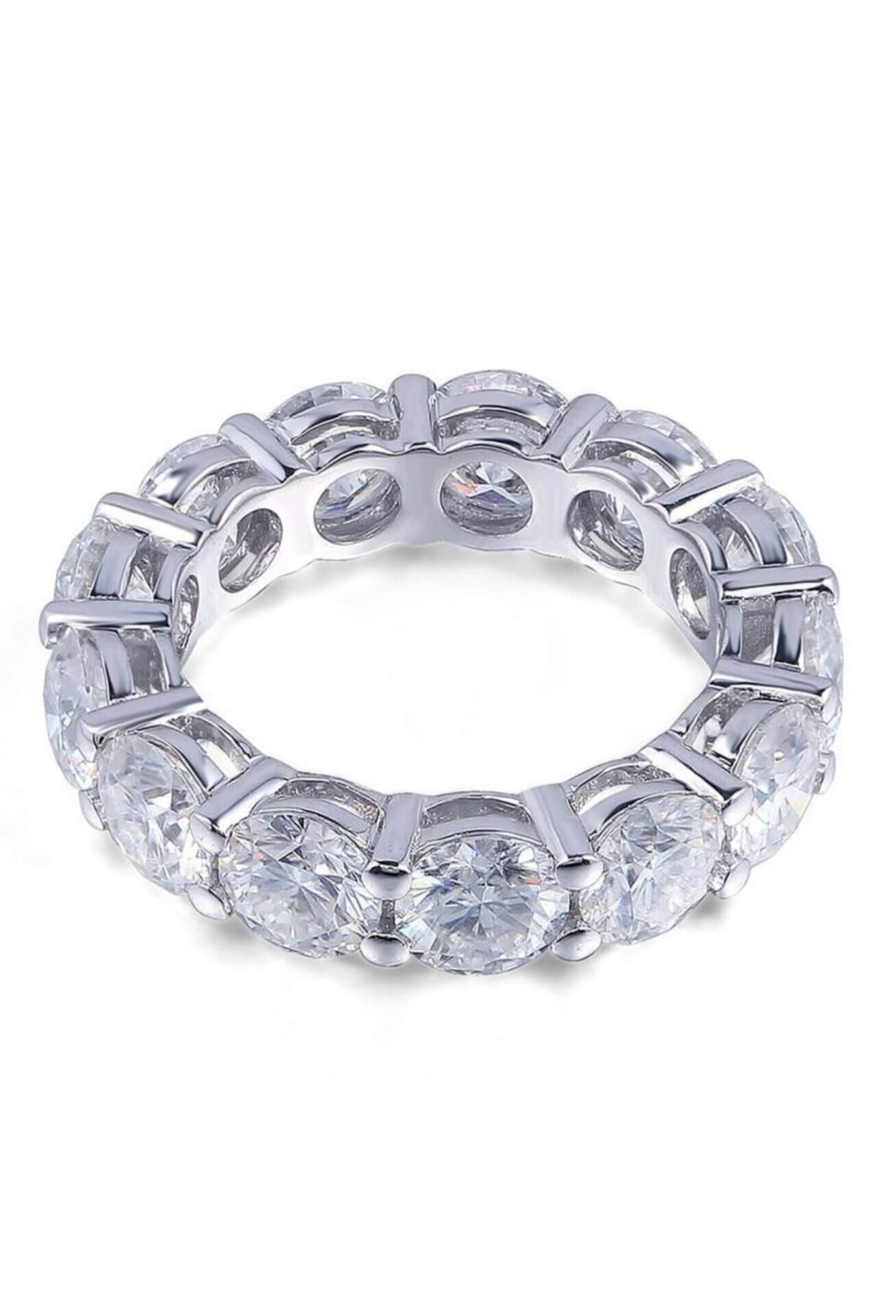 925 Silver Oval Cubic Zirconia Band Ring